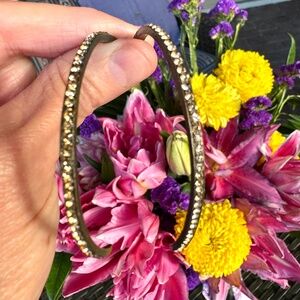 NWOT Rebel Designs Swarovski Crystal Half Moon Earrings